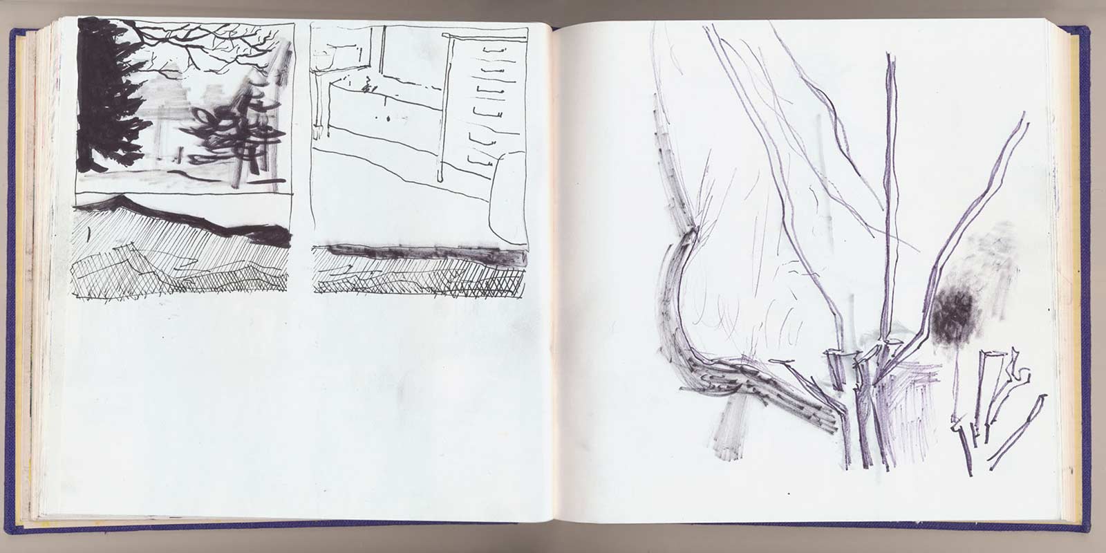 sketches 2019 by Vera den Arend - sketchbook - 18.5x18.5 - felt-tip pen