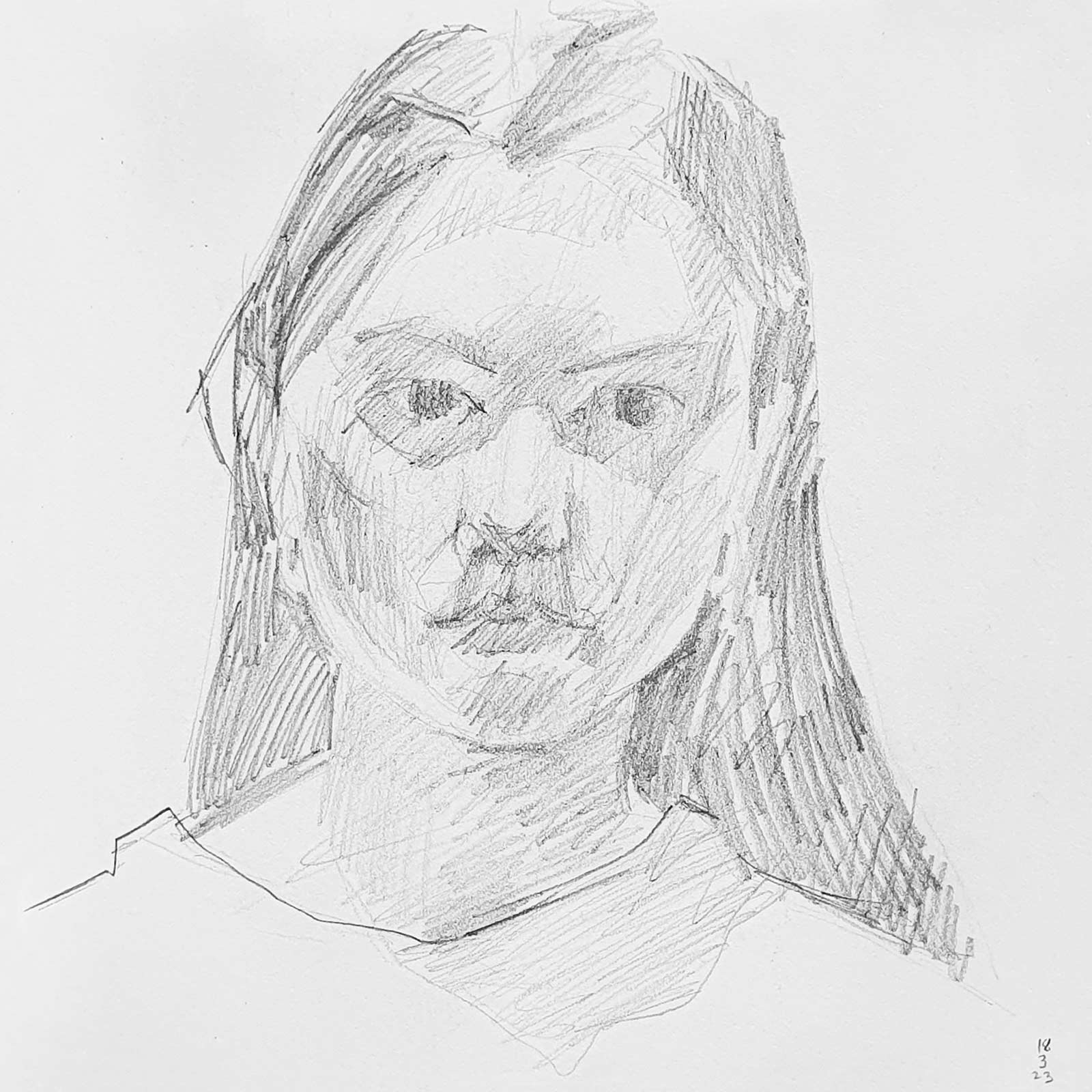 sketches 2023 by Vera den Arend -pencil on paper - 18.5x18.5cm