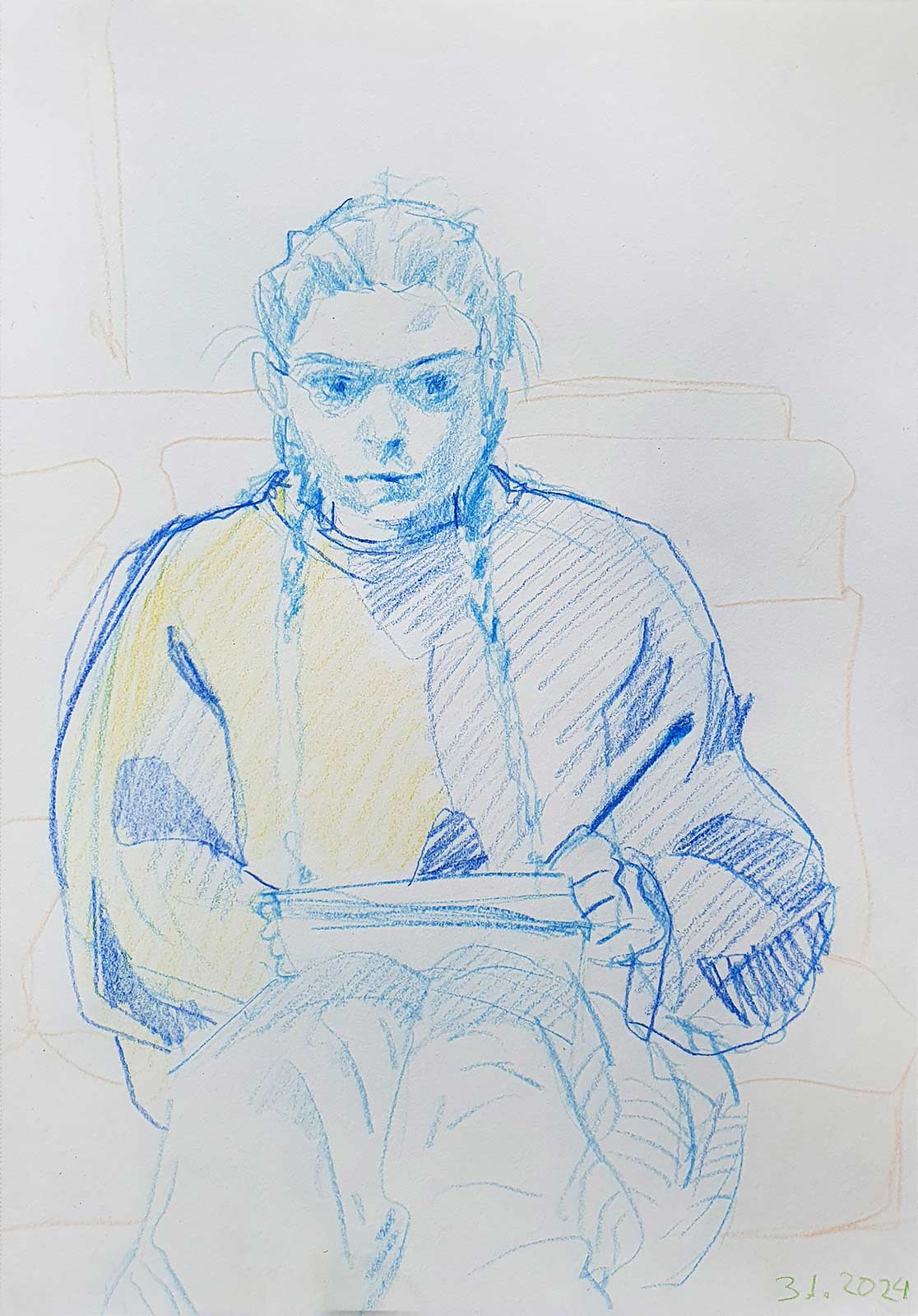 Sketch 2024 by Vera den Arend - colored pencil - A4