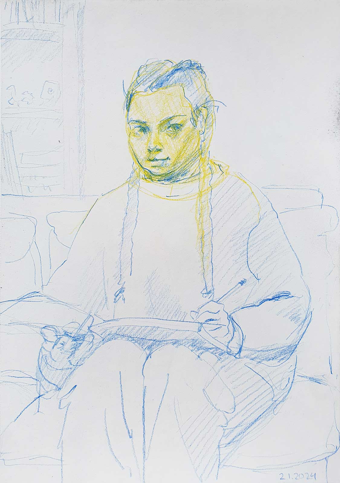 Sketch 2024 by Vera den Arend - colored pencil - A4