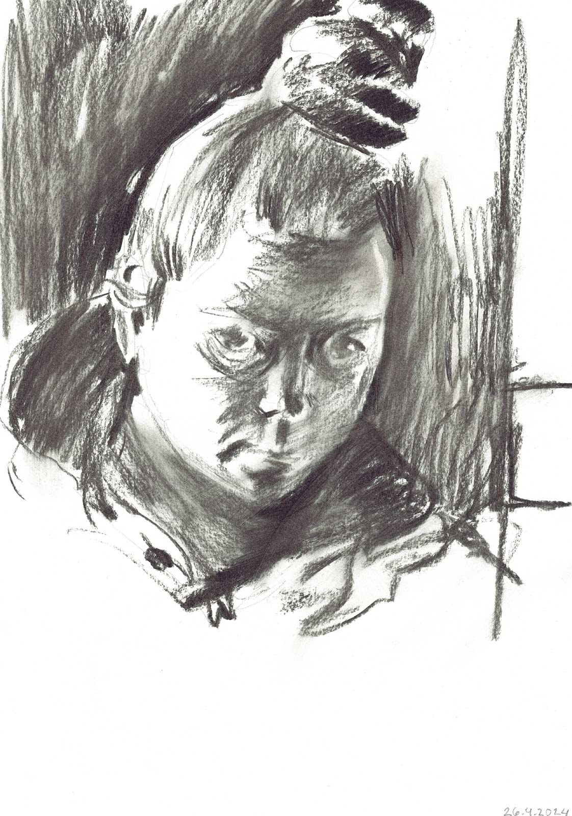 Sketch 2024 by Vera den Arend - charcoal - A4