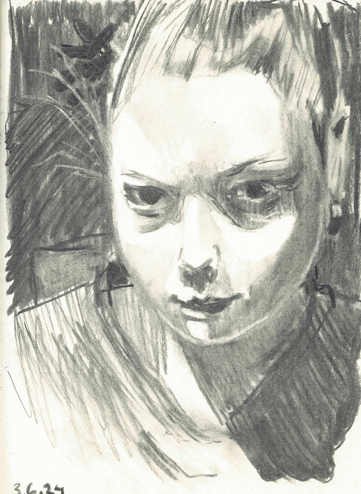 Sketch 2024 by Vera den Arend - charcoal - 17x23cm