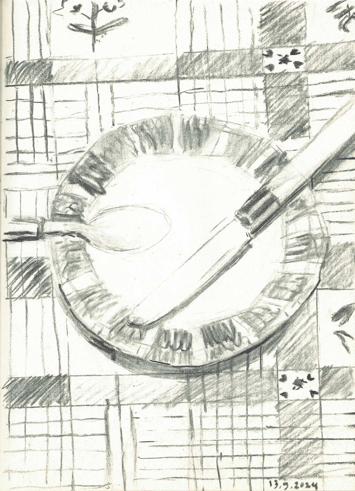 Sketch 2024 by Vera den Arend - handcrafted charcoal - 17x23cm